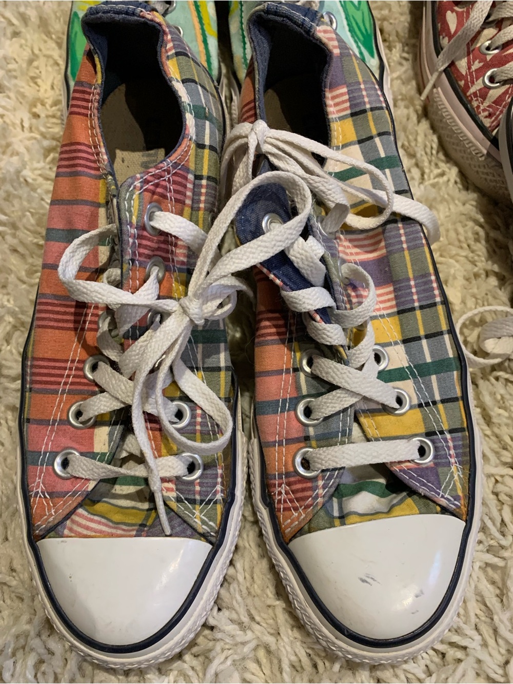 Madras Plaid Converse Shoes CTAS US 7 W - Picture 1 of 2